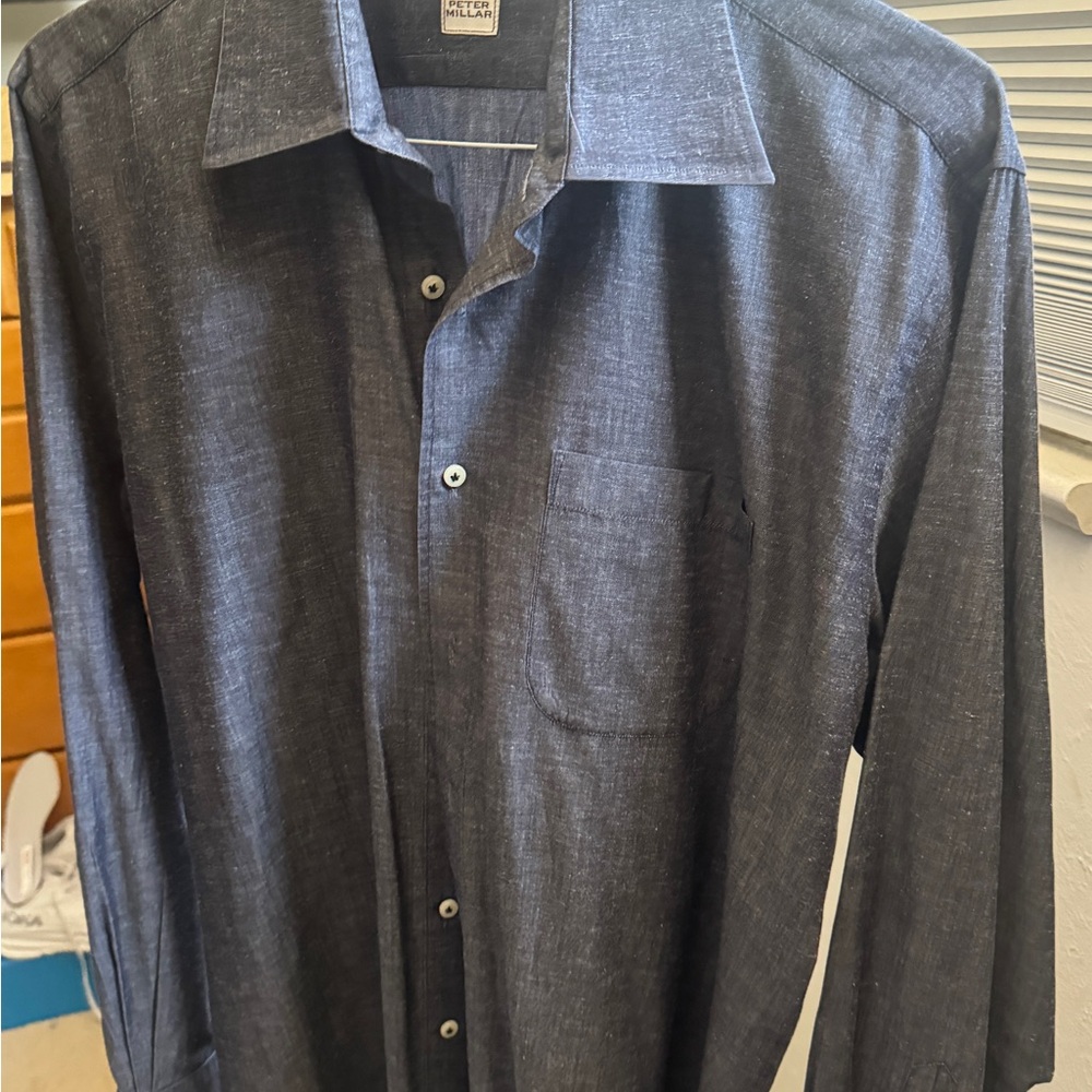 Peter Millar Charcoal Button-Down Shirt